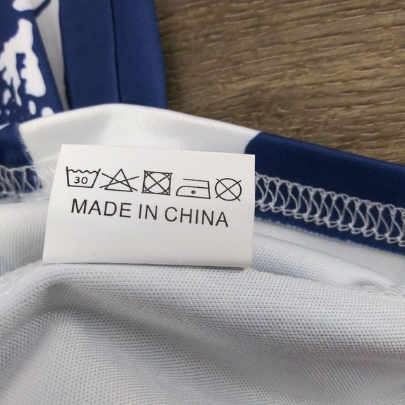 Fortric Dress Womens Size M Blue White Floral Pattern Short Sleeve Zip Back Midi - Picture 7 of 8